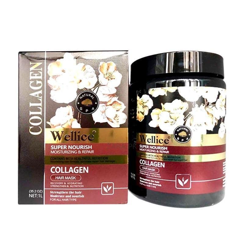 Wellice super nourish & moisture repair strengthen Hair Collagen Hair mask  1000ml 