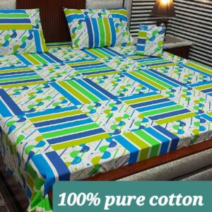 Fabric Pure Cotton Bedsheet 3 Piece - Image 3