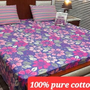 Fabric Pure Cotton Bedsheet 3 Piece - Image 5