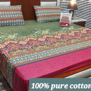 Fabric Pure Cotton Bedsheet 3 Piece - Image 7