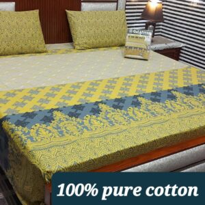 Fabric Pure Cotton Bedsheet 3 Piece - Image 8