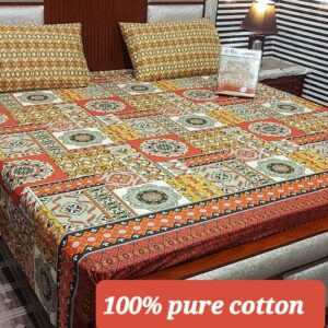 Fabric Pure Cotton Bedsheet 3 Piece - Image 12