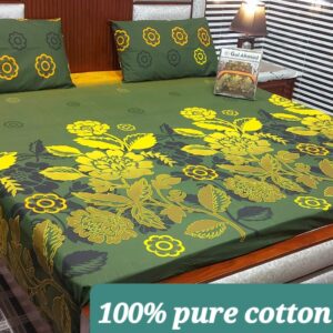 Fabric Pure Cotton Bedsheet 3 Piece - Image 14