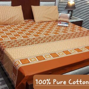 Fabric Pure Cotton Bedsheet 3 Piece - Image 21