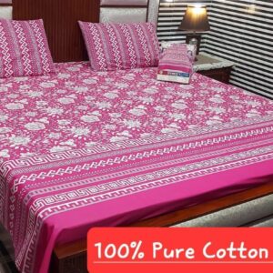 Fabric Pure Cotton Bedsheet 3 Piece - Image 23