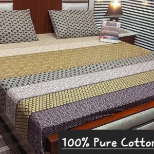 Fabric Pure Cotton Bedsheet 3 Piece - Image 25