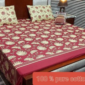 Fabric Pure Cotton Bedsheet 3 Piece - Image 26