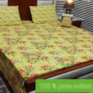 Fabric Pure Cotton Bedsheet 3 Piece - Image 28