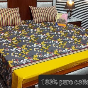 Fabric Pure Cotton Bedsheet 3 Piece - Image 29